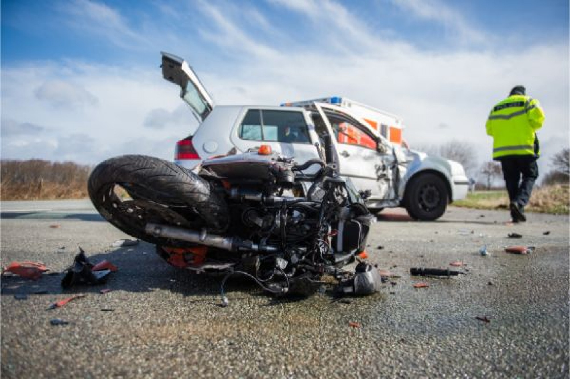 motorcycle accident scene